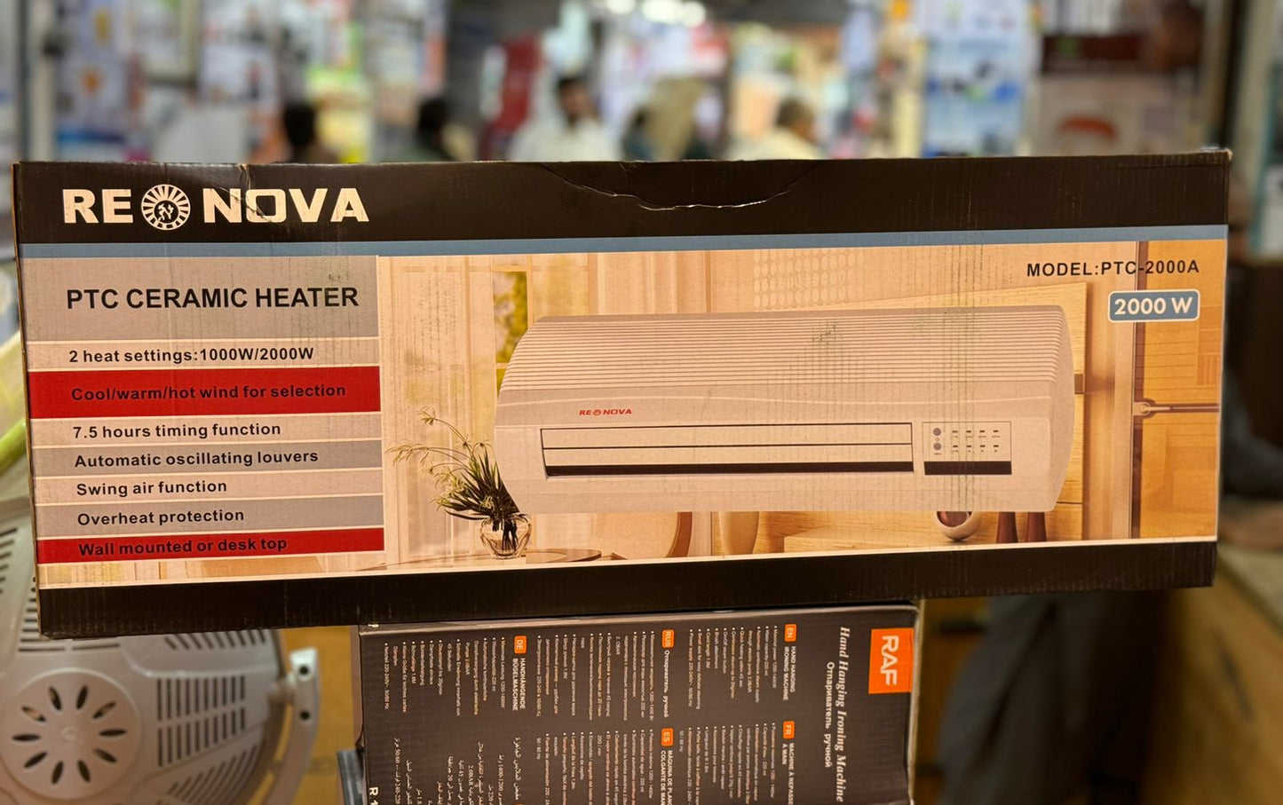 Renova Electric PTC Ceramic Heater Wall Mounted 1000W Remote Control