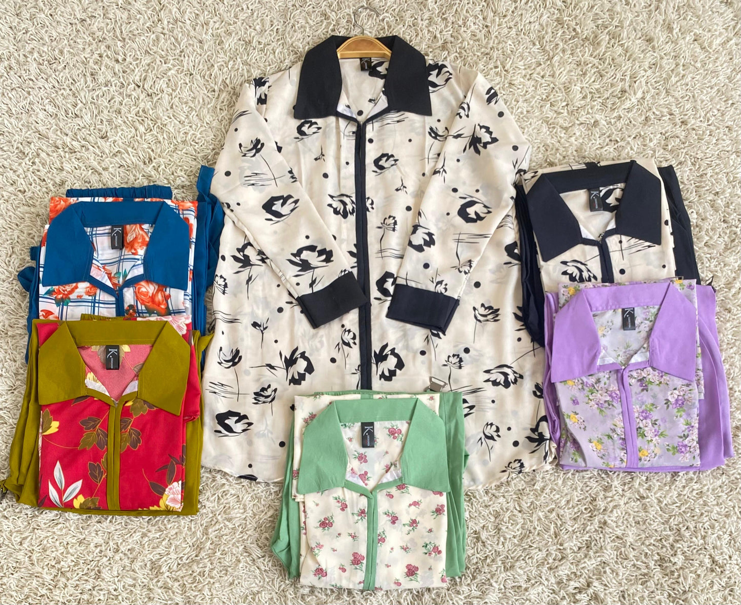 New Arrival 2piece printed shirt and cargo trouser