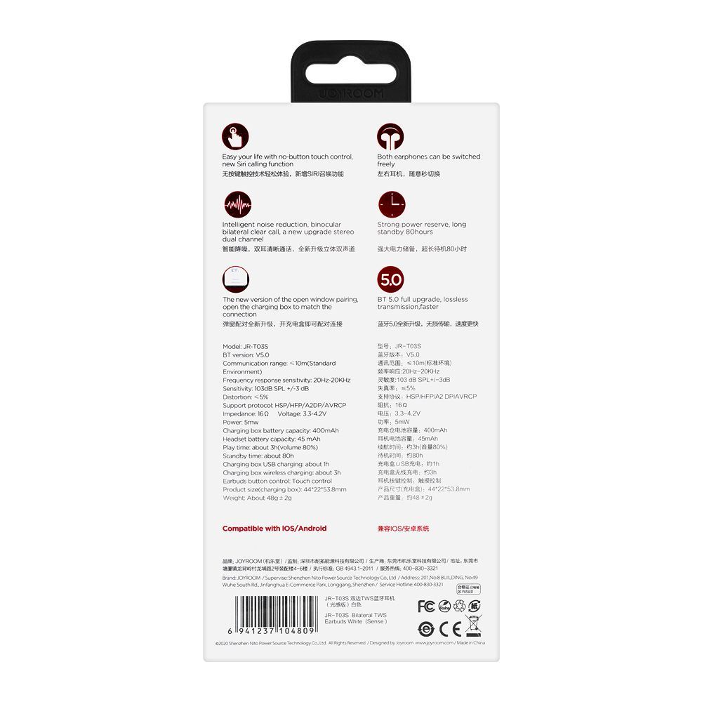 Joyroom JR-T03S True Wireless Earbuds (Non Warranty)
