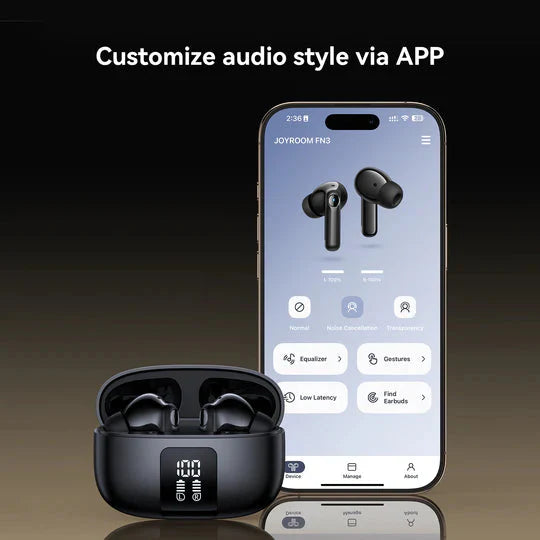 Joyroom JR-FN3 ANC+ENC True Wireless Bluetooth Earphones - Black