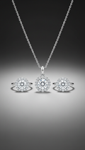 Women's Diamond Halo Jewelry Set