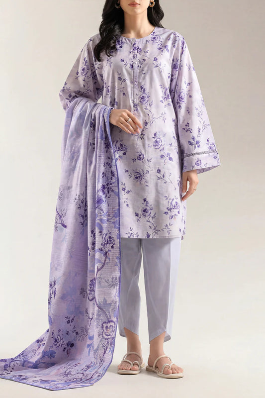 Unstitched Printed Cotton Khaddar 3 Piece