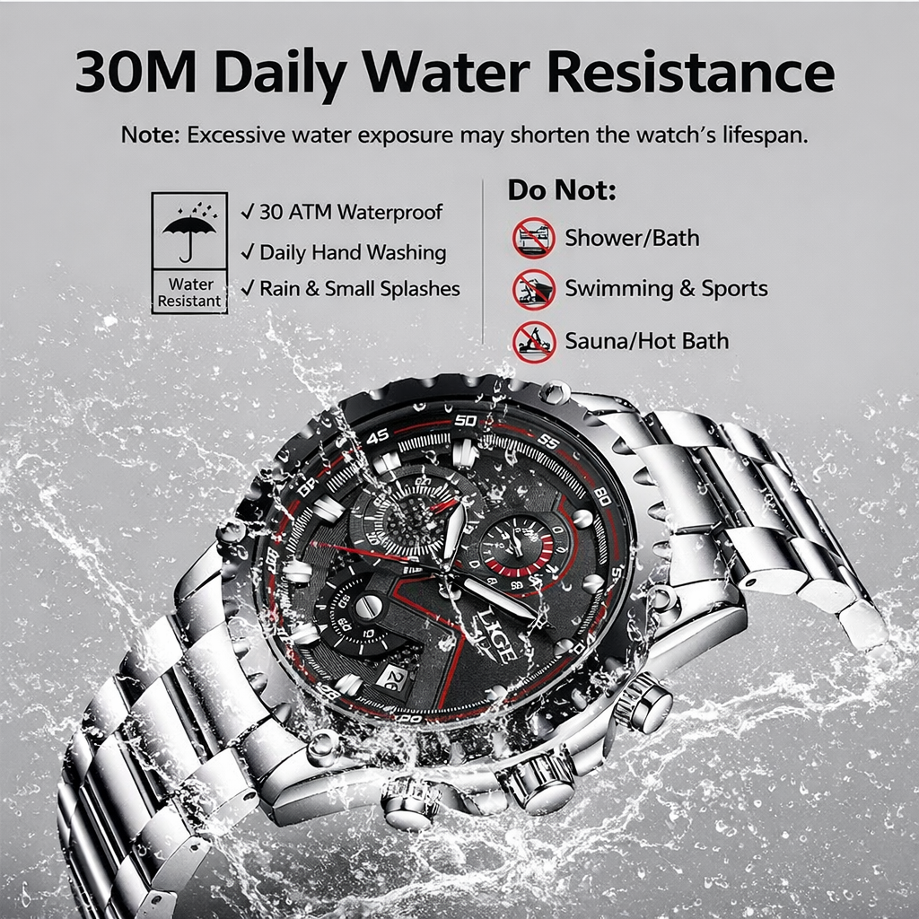 FNGEEN - 1853 Analog Time Stainless Steel Chain Watch For Men