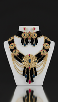 Black Velvet And Gold Statement Necklace Set