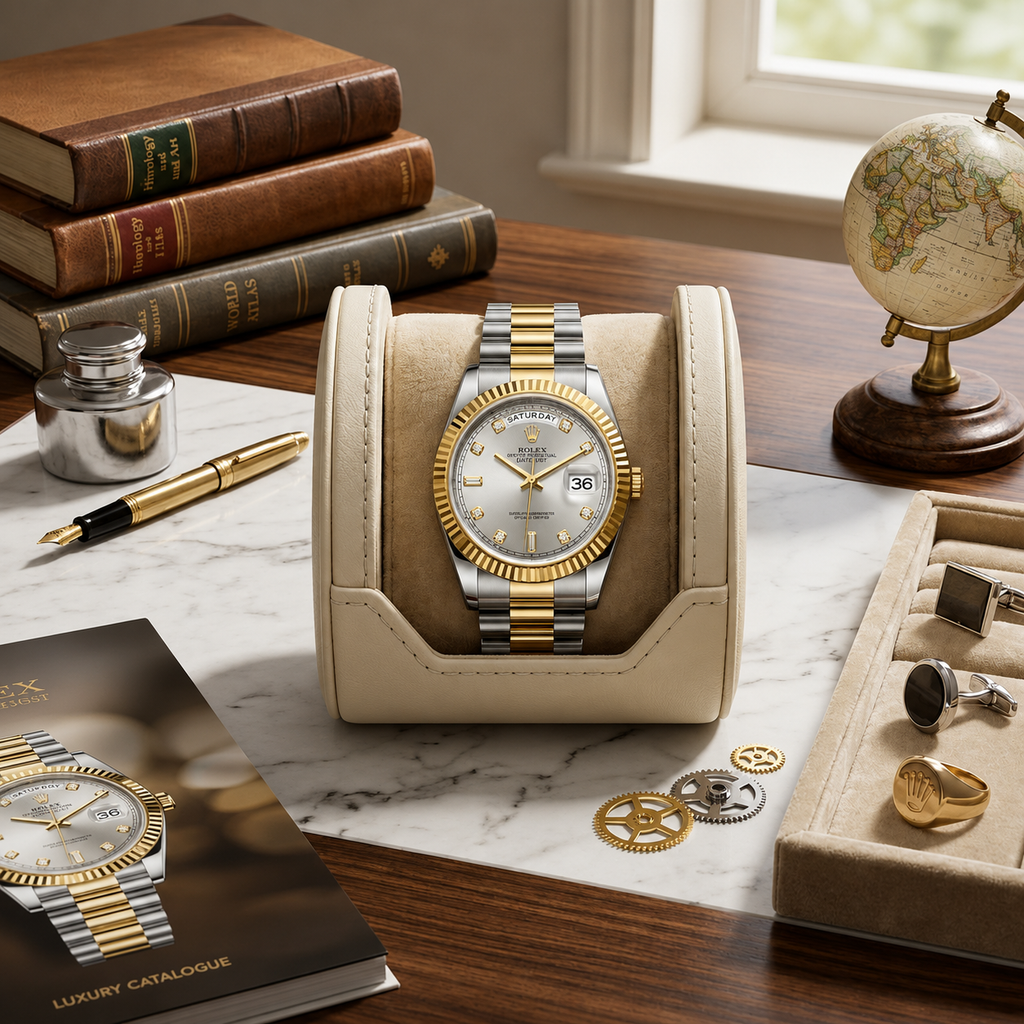 Rolex Day-Date Two-Tone Luxury Watch | Gold & Silver Stainless Steel Men's Analog Wrist Watch | Premium Dress Timepiece