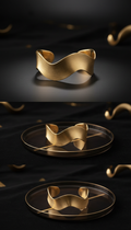 Sculptural Gold Cuff Bracelet