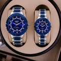 Luxury Blue Stainless Steel Women's Quartz Watch | Elegant Waterproof Fashion Wristwatch | Premium Ladies Dress Watch