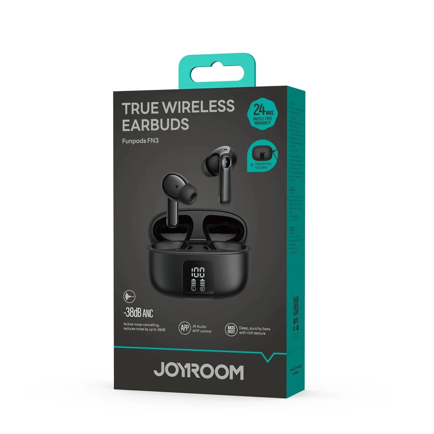 Joyroom JR-FN3 ANC+ENC True Wireless Bluetooth Earphones - Black