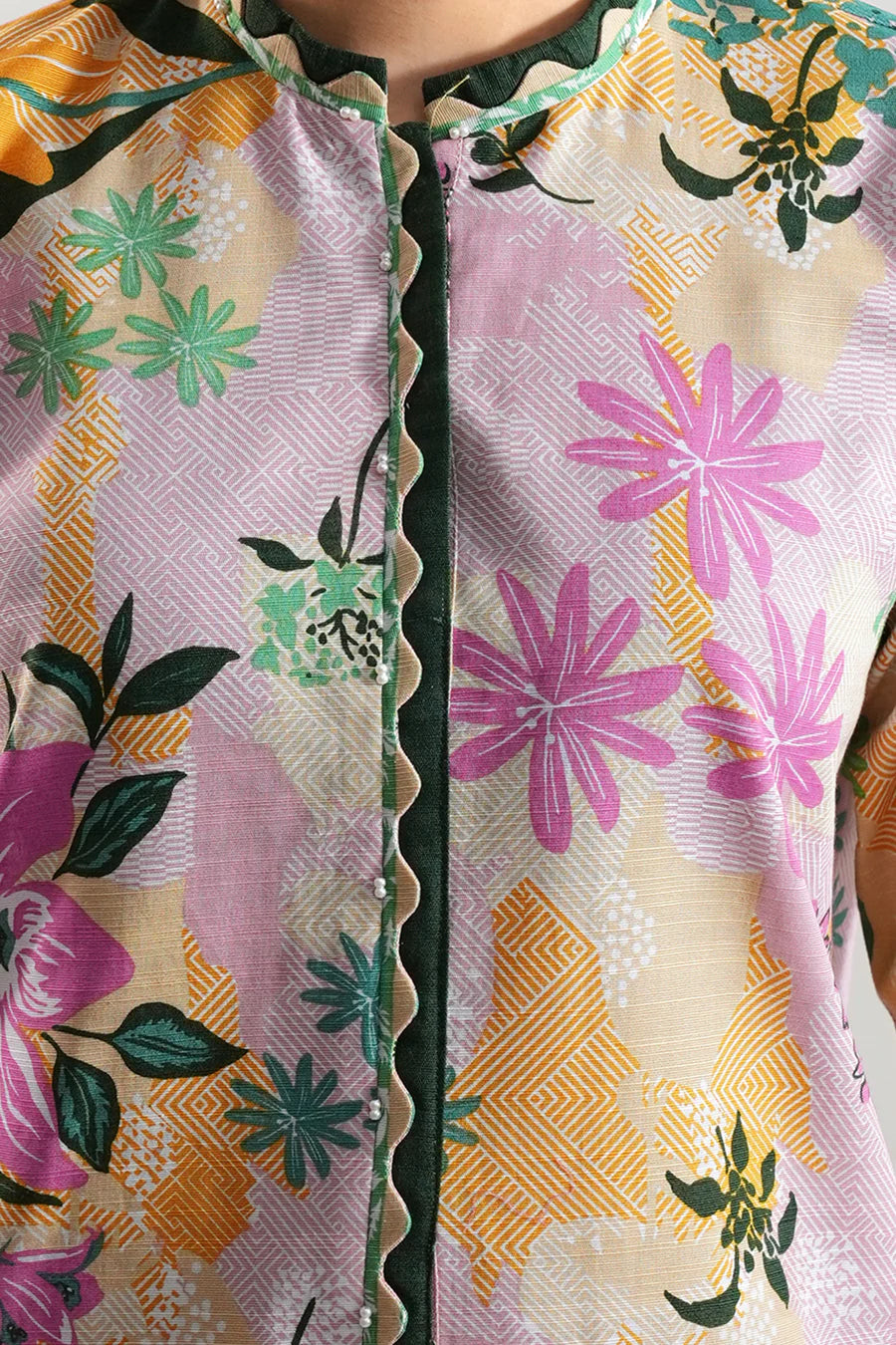 Unstitched Printed Cotton Khaddar 3 Piece