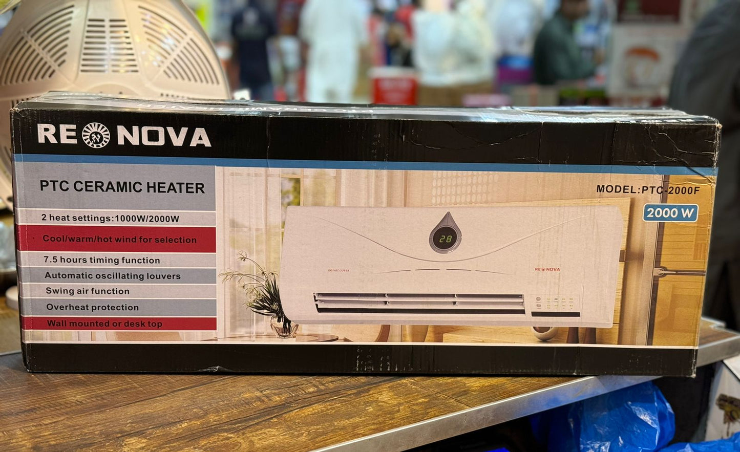 Renova PTC Ceramic Heater Wall Mounted PTC-2000F / 24Inches Length - 2000W