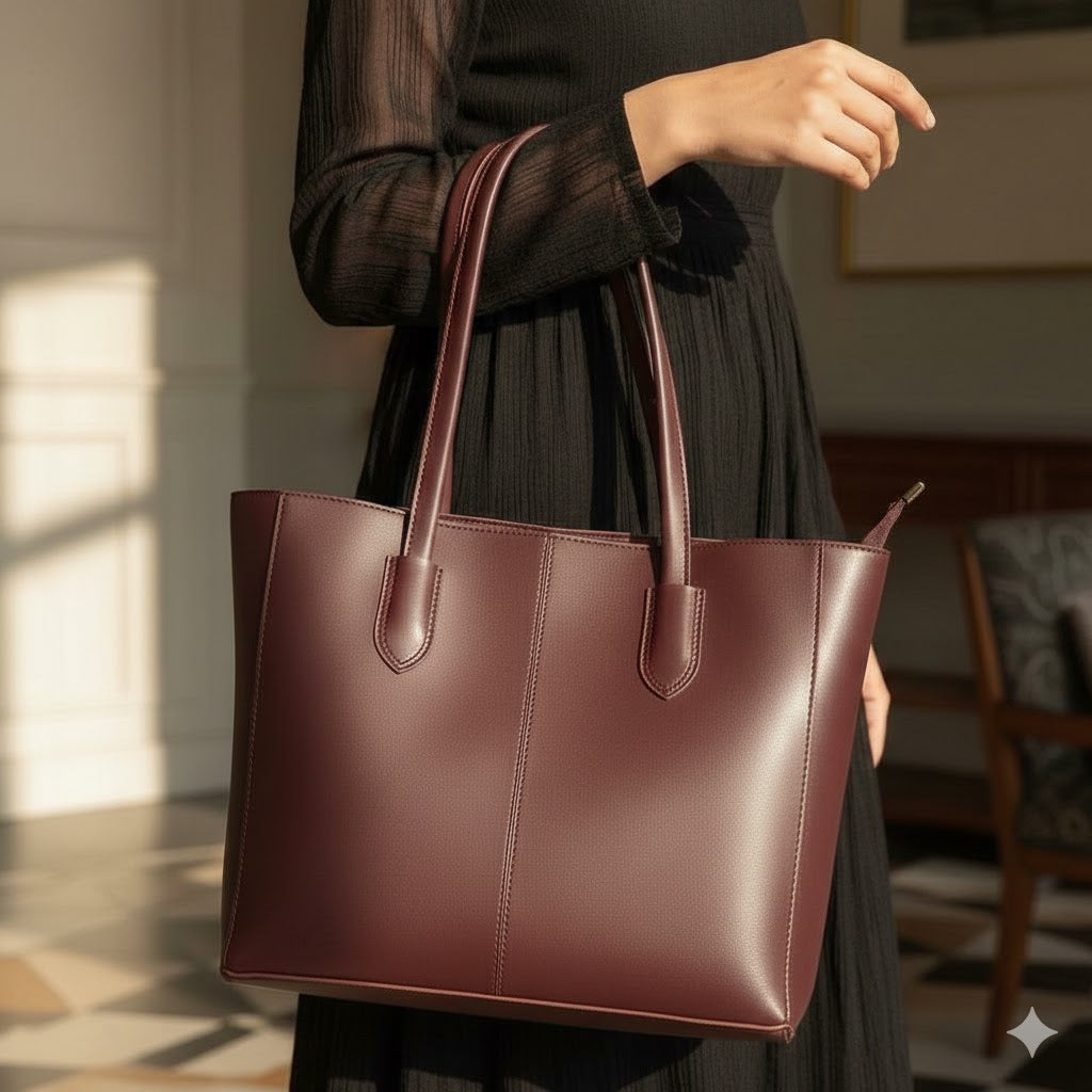 Faux Leather Tote Bag