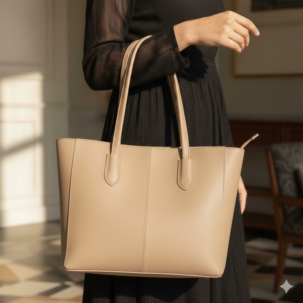 Faux Leather Tote Bag