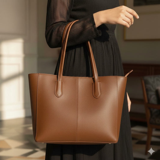 Faux Leather Tote Bag