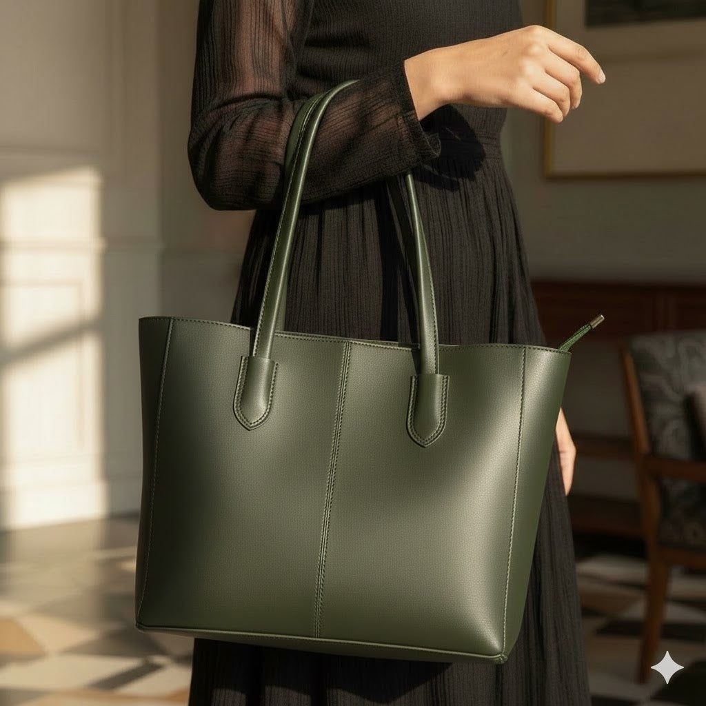 Faux Leather Tote Bag