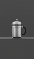 French press in brushed stainless steel