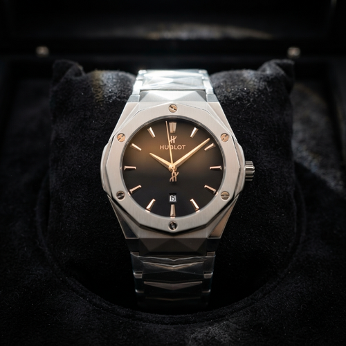 Hublot Luxury Men's Stainless Steel Watch | Premium Analog Chronograph Wrist Watch | Business, Casual & Formal Fashion Watch | Luxury Gift for Men