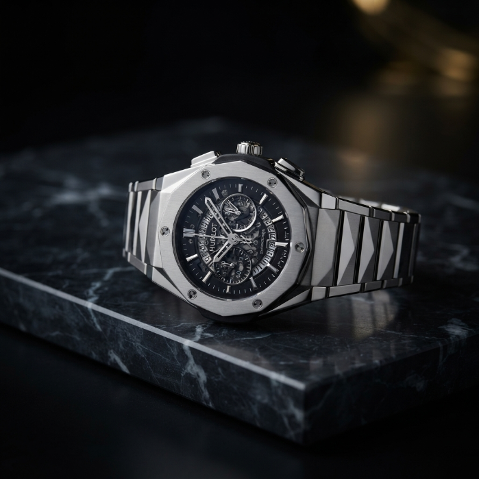 Luxury Stainless Steel Men's Chronograph Watch – Premium Silver Business Wristwatch with Metal Strap