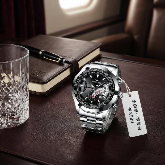 Luxury FNGEN Premium Chronograph Watch for Men – Stainless Steel Business Wristwatch