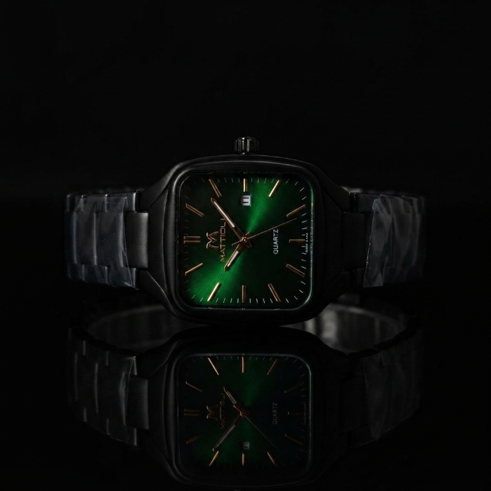 Luxury Green Dial Quartz Watch – Premium Stainless Steel Men's Watch