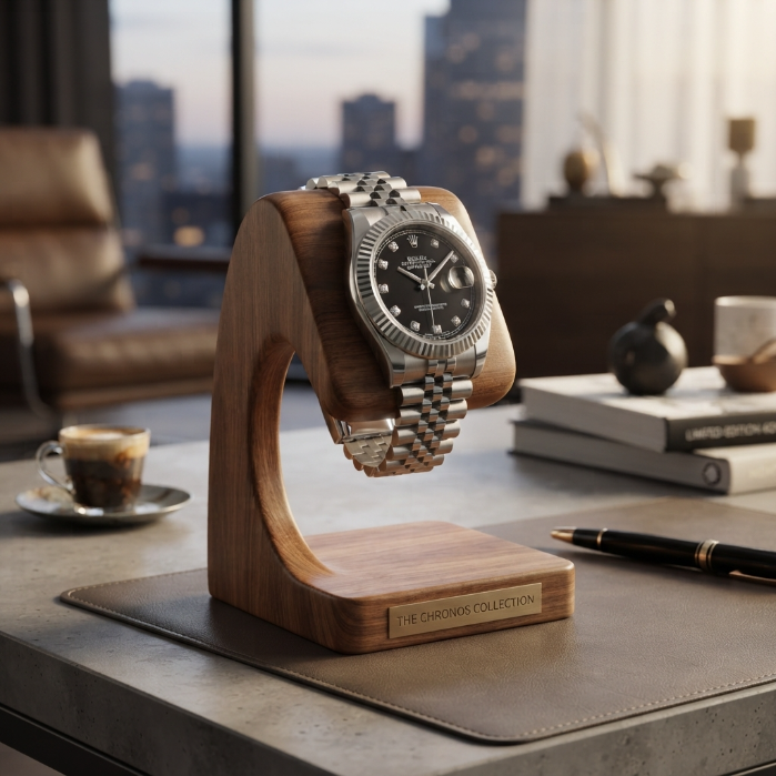 Rolex Datejust Style Stainless Steel Luxury Watch – Black Diamond Dial