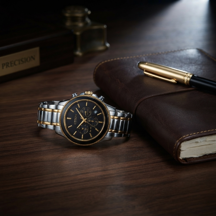 Citizen Luxury Men's Two-Tone Stainless Steel Watch | Premium Quartz Analog Wrist Watch | Business & Casual Fashion Timepiece