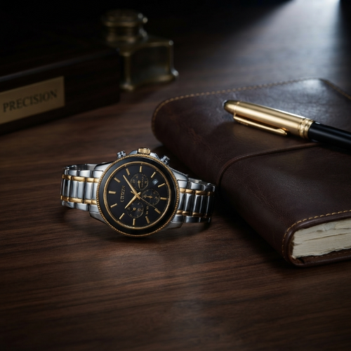 Citizen Luxury Men's Two-Tone Stainless Steel Watch | Premium Quartz Analog Wrist Watch | Business & Casual Fashion Timepiece