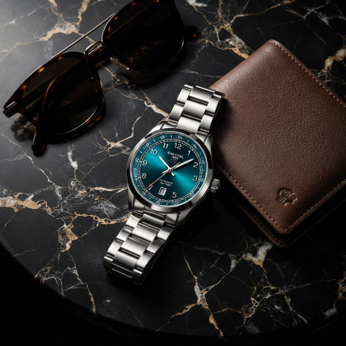 CARNIVAL 1986 Luxury Men's Automatic Watch | Stainless Steel Mechanical Wrist Watch | Premium Business & Casual Timepiece
