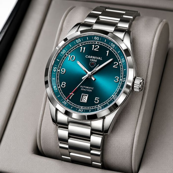CARNIVAL 1986 Luxury Men's Automatic Watch | Stainless Steel Mechanical Wrist Watch | Premium Business & Casual Timepiece