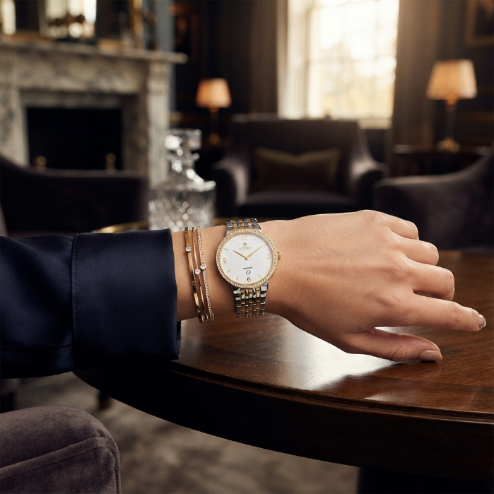 Luxury Women's Citizen Sapphire Crystal Watch – Gold & Silver Elegant Dress Watch