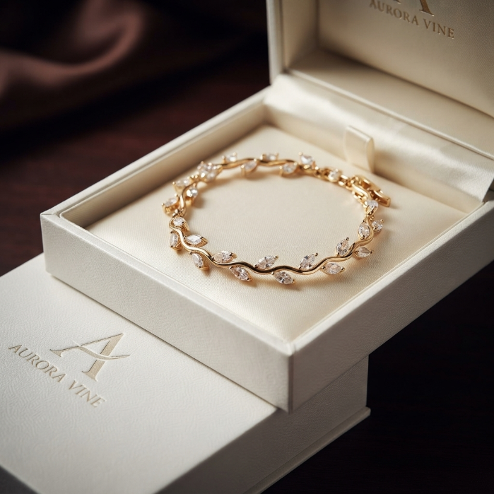Luxury Gold Crystal Bracelet for Women | Elegant Sparkling Jewellery Gift