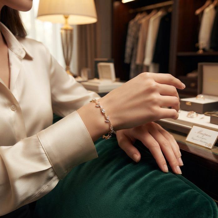 Luxury Gold Crystal Bracelet for Women | Elegant Sparkling Jewellery Gift
