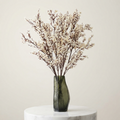 Artificial White Baby's Breath Flowers with Modern Glass Vase | Elegant Home Decor Arrangement