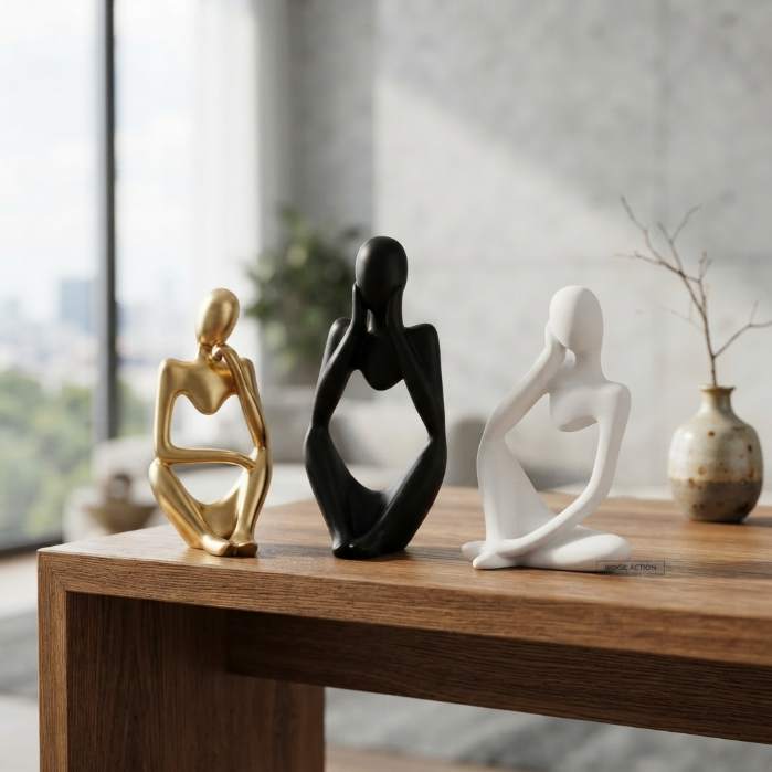 Modern Abstract Thinker Statue Set – Luxury Resin Sculpture Home Decor