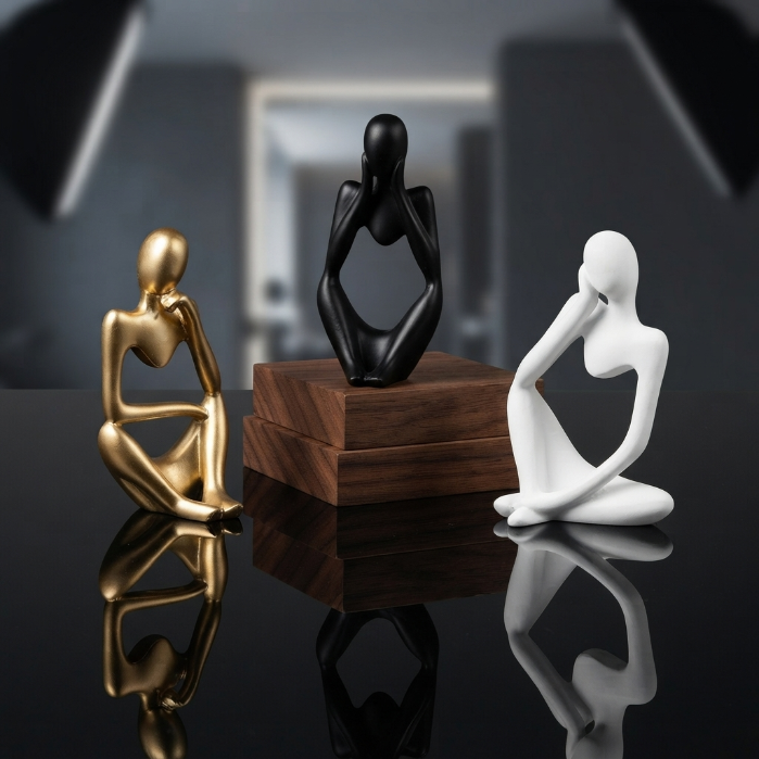 Modern Abstract Thinker Statue Set – Luxury Resin Sculpture Home Decor