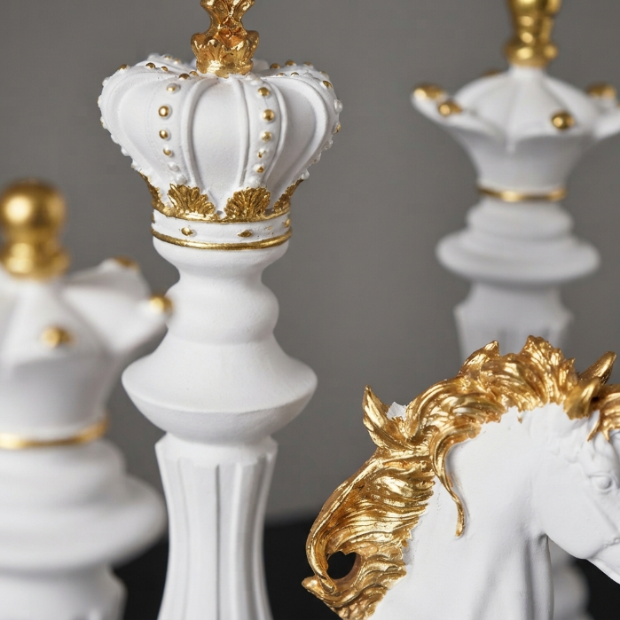 Luxury Chess Piece Figurine Set – Modern Resin Home Decor Ornaments