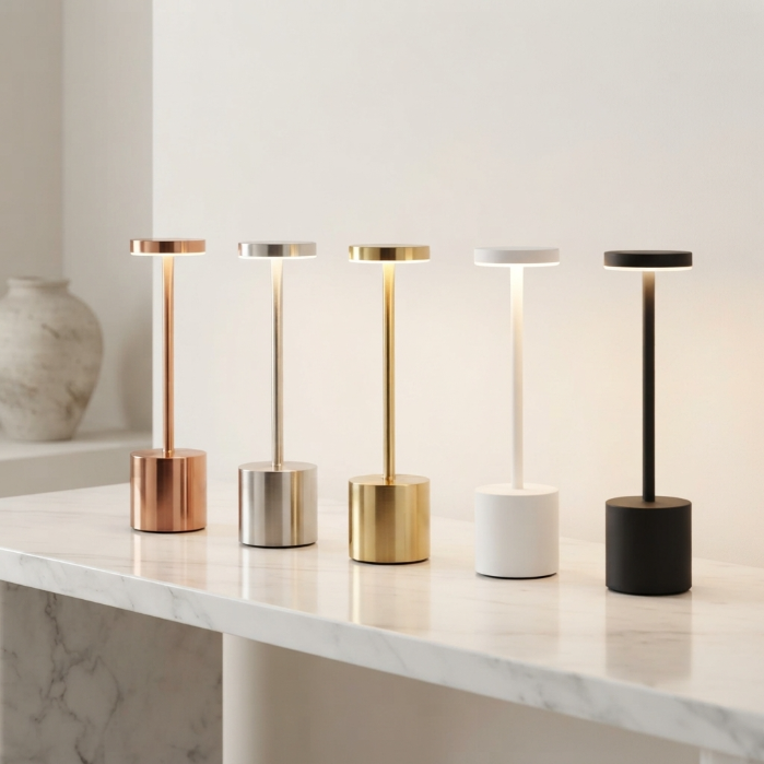 Modern Rechargeable LED Table Lamp – Cordless Touch Dimmable Metal Desk Lamp for Home & Office