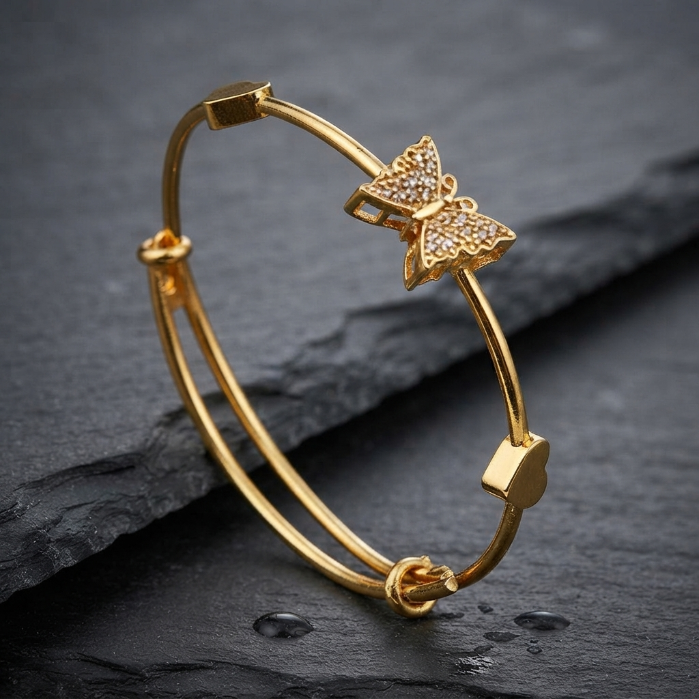 Elegant Butterfly Bracelet for Women | Gold-Tone Butterfly Bangle | Stylish Fashion Jewelry | Gift for Women & Girls