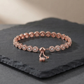 Elegant Rose Gold Bracelet for Women | Sparkling Round Crystal Bracelet | Adjustable Fashion Jewelry | Premium Gift for Women