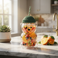 Cute Bear Water Bottle with Straw | Adorable Reusable Kids Cup | Leak-Resistant Drinking Bottle