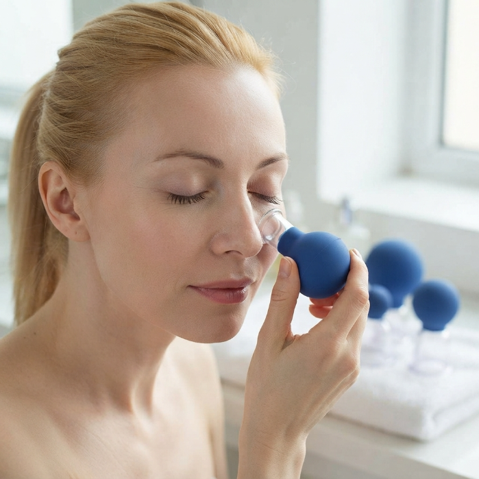 4-Piece Glass Silicone Cupping Cups Set – Facial & Body Massage
