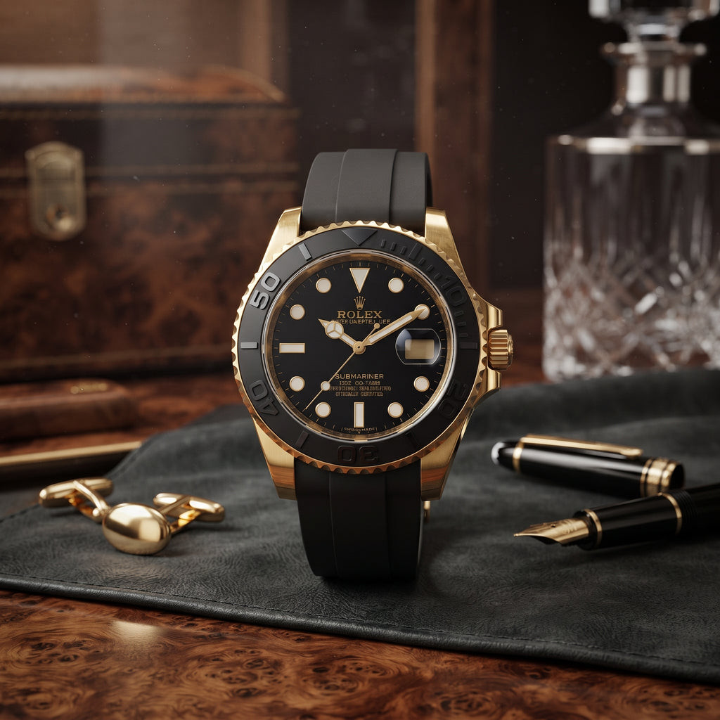 Rolex Oyster Perpetual Yacht-Master Gold Black Watch | Luxury Men's Swiss Watch  Option 3