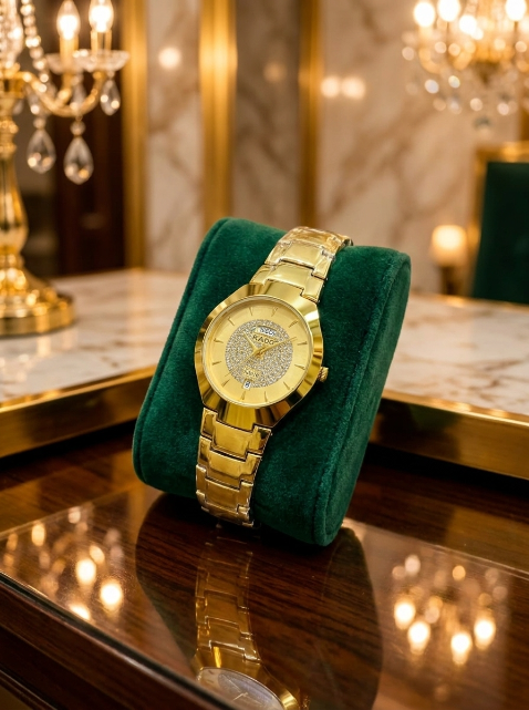 Rado Jubile Gold Women's Luxury Watch | Premium Diamond Dial Stainless Steel Wrist Watch | Elegant Analog Timepiece