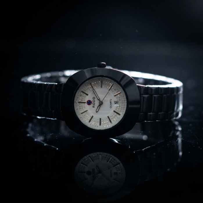 ROBO Women's Black Ceramic Watch – Luxury Quartz Waterproof Fashion Wrist Watch with Crystal Dial