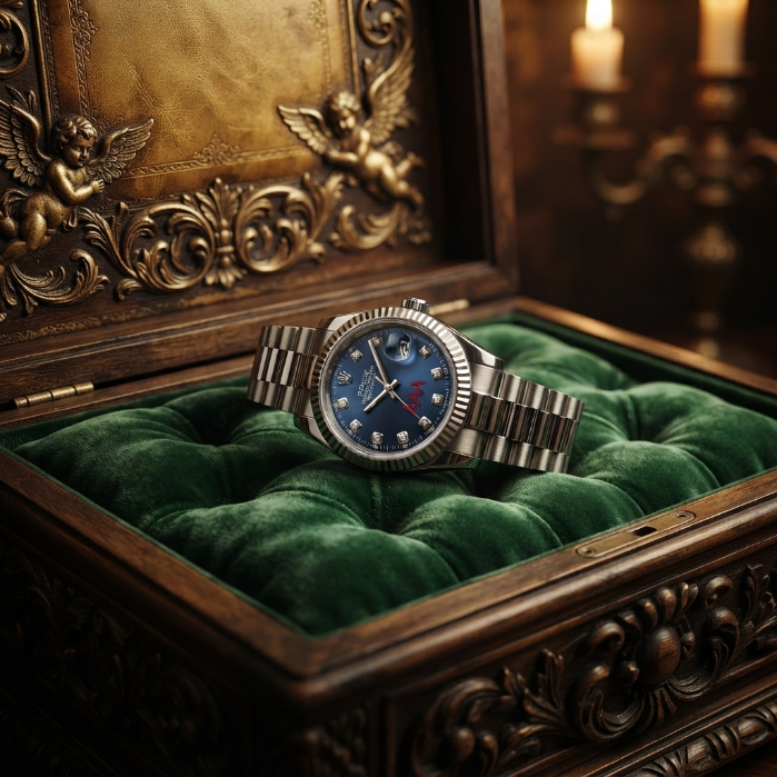 Luxury Men's Blue Dial Stainless Steel Watch | Waterproof Analog Quartz Wristwatch