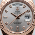 Rolex Oyster Perpetual Day-Date 40 Rose Gold Diamond Dial | Luxury Men's Swiss Watch