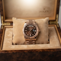 Luxury Rose Gold Day-Date Style Men's Watch | Diamond Dial | Premium Stainless Steel Dress Watch