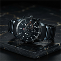 Reward Luxury Men's Black Quartz Watch | Premium Stainless Steel Analog Wrist Watch | Business & Casual Fashion Timepiece