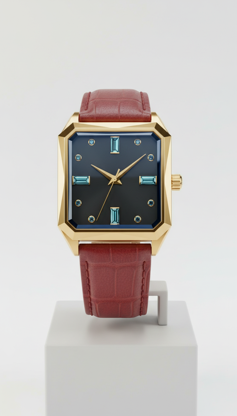 Sapphire-Accented Designer Wristwatch