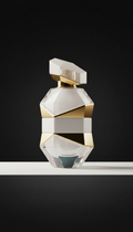 Porcelain White Crystal-Sculpted Perfume Bottle