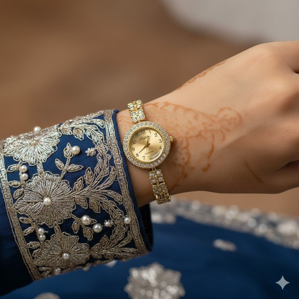 Rhinestone studded Casual Watch